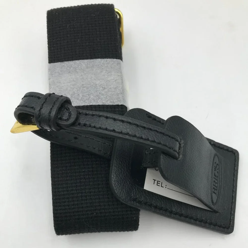 NEW Bric's Leather Luggage Tag & Duffel Shoulder Strap